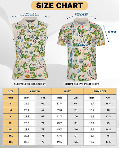 Alligator Pattern Sleeveless Polo Shirt for Women | Netecom