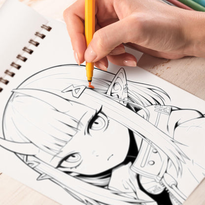 Devil Girl Spiral Bound Coloring Book, Dive into a World of Anime with 30 Mesmerizing Coloring Pages, featuring Devilish and Alluring Girls