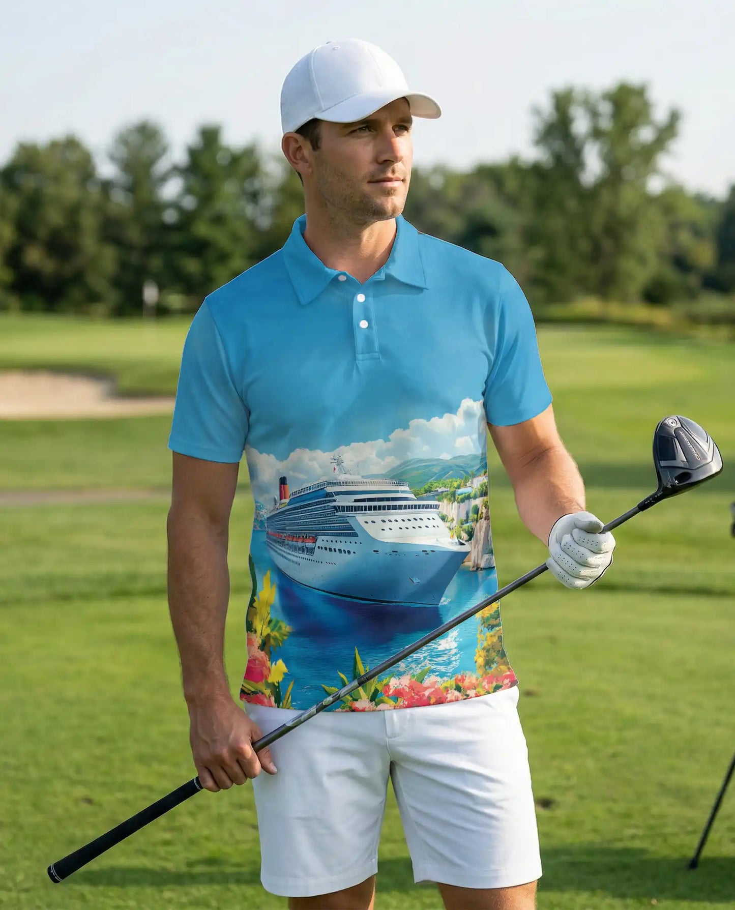 Cruise Ship Ocean View 3D Polo Shirt | Netecom