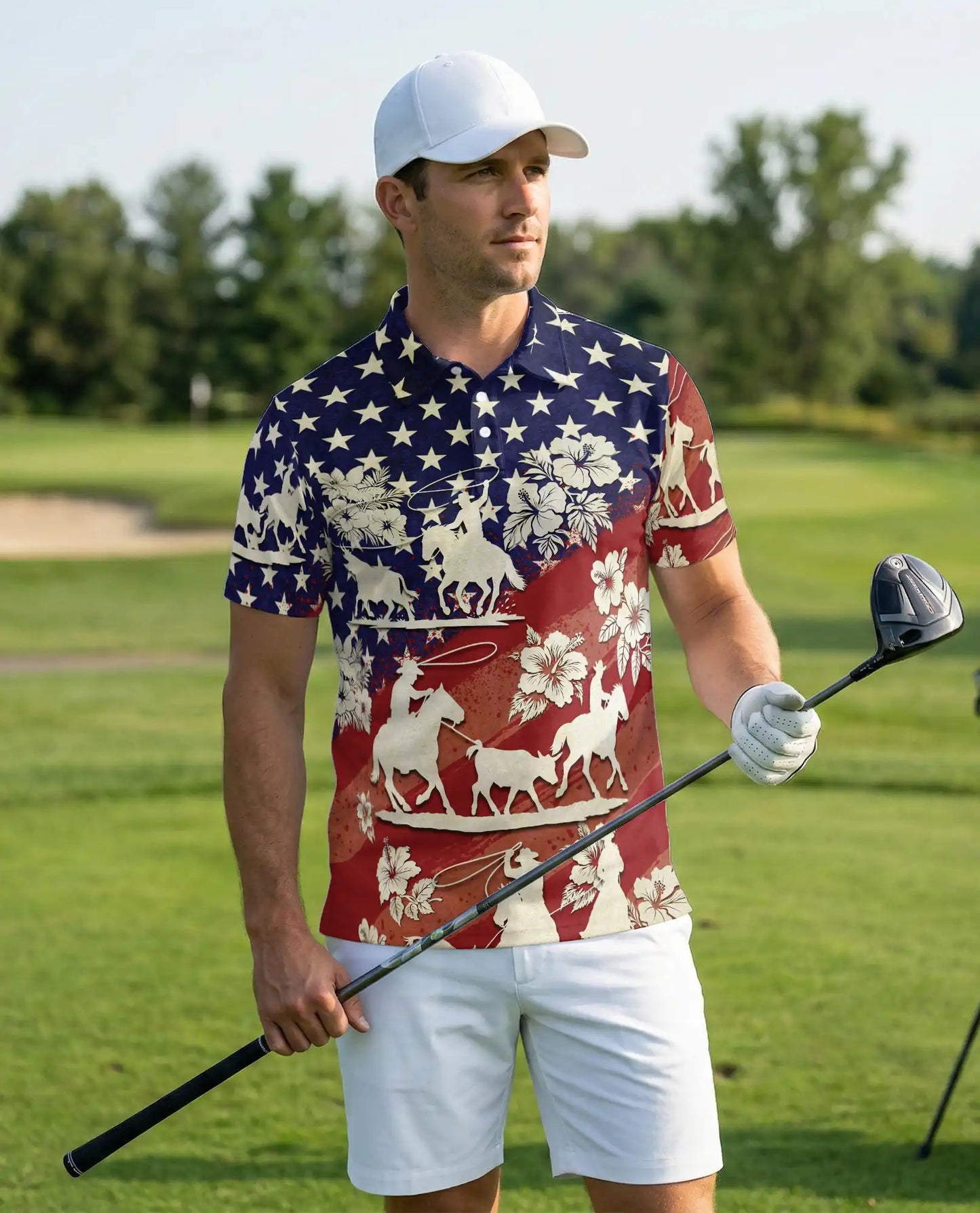 Cowboy Rodeo Polo Shirt – Patriotic Western Print | Netecom
