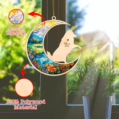 Netecom Australian Shepherd Dog Memorial Suncatcher, Personalized Dog Christmas Ornament with Name Date, Dog Death Sympathy Gift for Pet Loss Sun Catchers, Dog Grief Gift, Bereavement Gifts for Loss of Peteavement Gifts for Loss of Pet