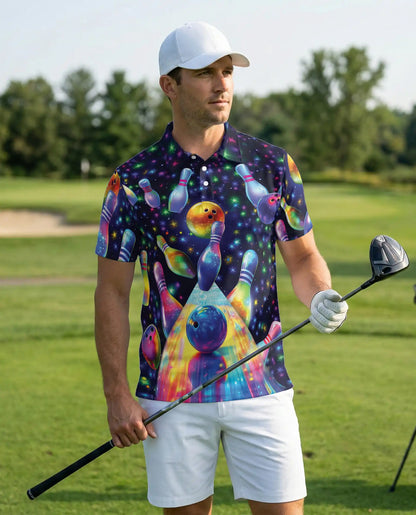 Galaxy Bowling 3D Polo Shirt for Men | Netecom