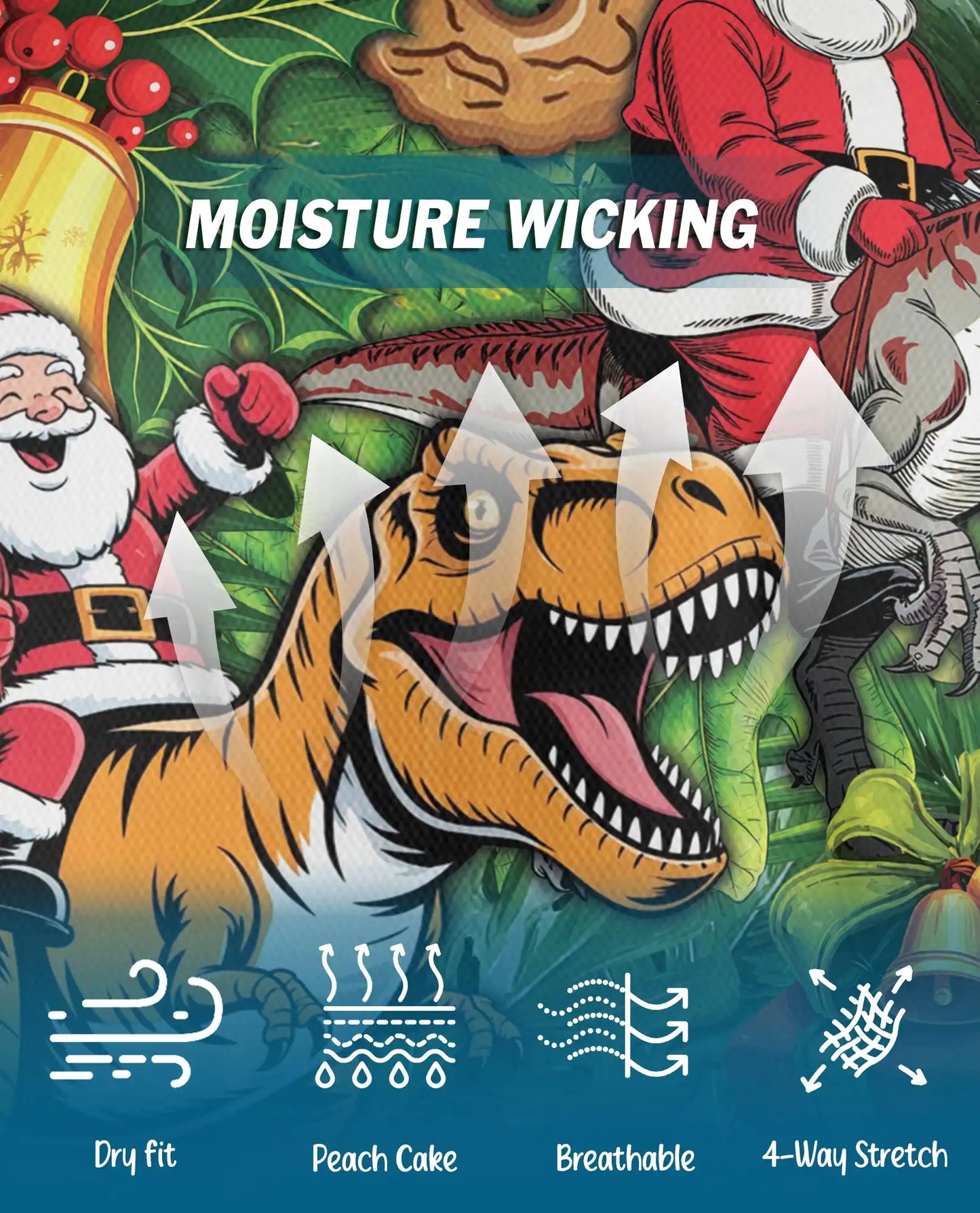 Christmas Dinosaur 3D Polo Shirt for Men – Funny Santa T Rex Holiday Style | Netecom