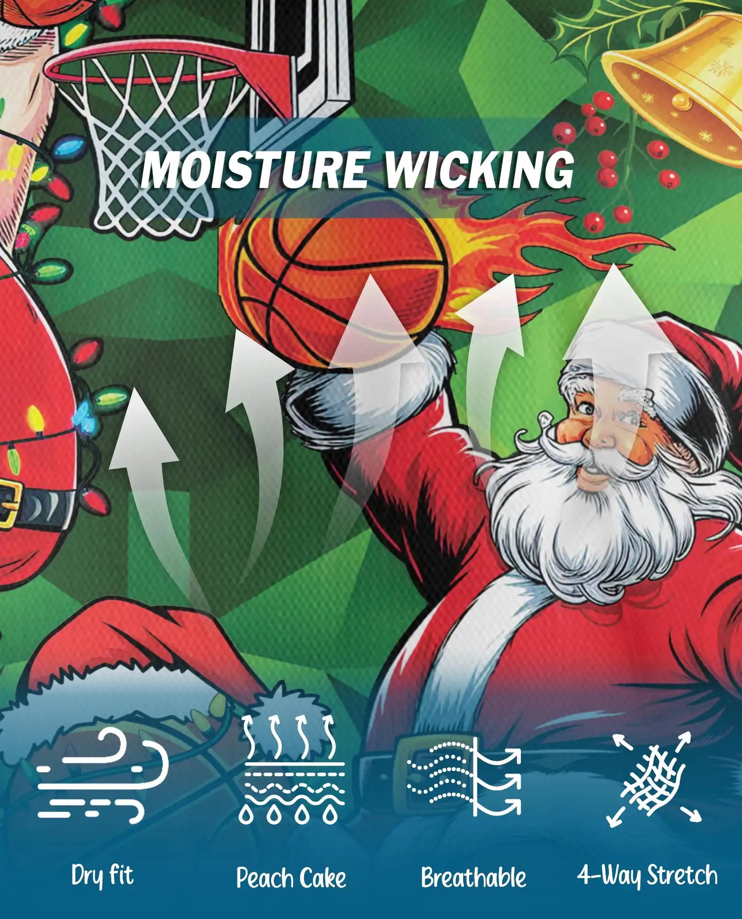Basketball Santa Christmas Polo Shirt - Holiday Sports Fan Style | Netecom