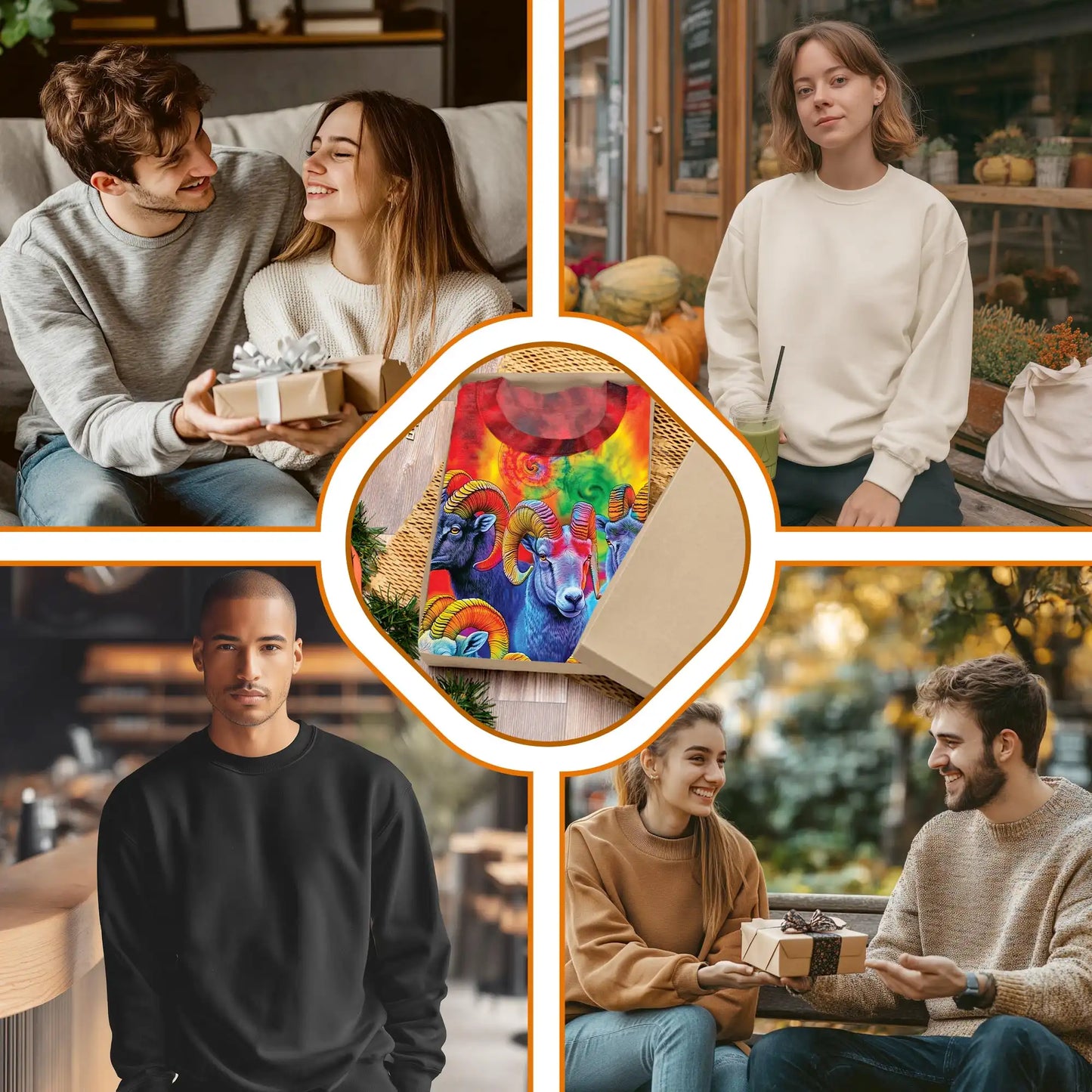 Colorful Bighorn Sheep Sweatshirt, 3D All Over Print Wildlife Mountain Crewneck Pullover for Men Women, Bighorn Sheep Lover Gift - Netecom