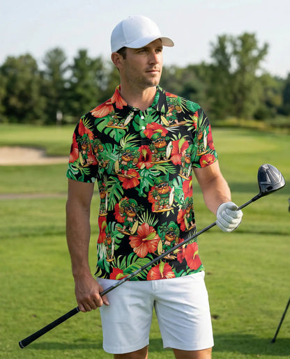 Leprechaun Surf Hawaiian Polo Shirt | Netecom