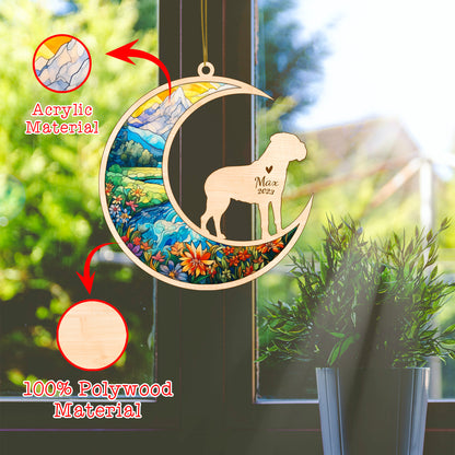 Netecom Bullmastiff Dog Memorial Suncatcher, Personalized Bullmastiff Christmas Ornament with Name Date, Bereavement Gifts for Loss of Pet, Dog Grief Gift, Dog Death Sympathy Gift Pet Loss Sun Catchers