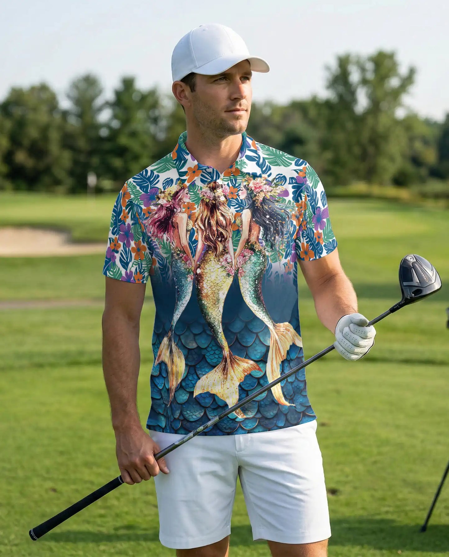 Mermaid Floral Hawaiian Polo Shirt – Tropical Style | Netecom