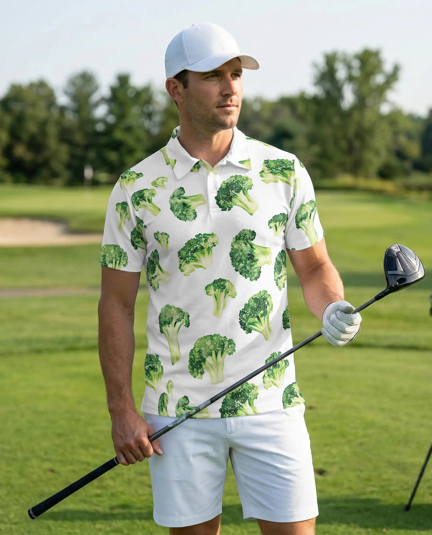Broccoli Print Polo Shirt | Netecom