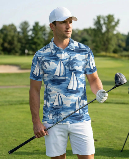 Sailboat Tropical Polo Shirt | Netecom