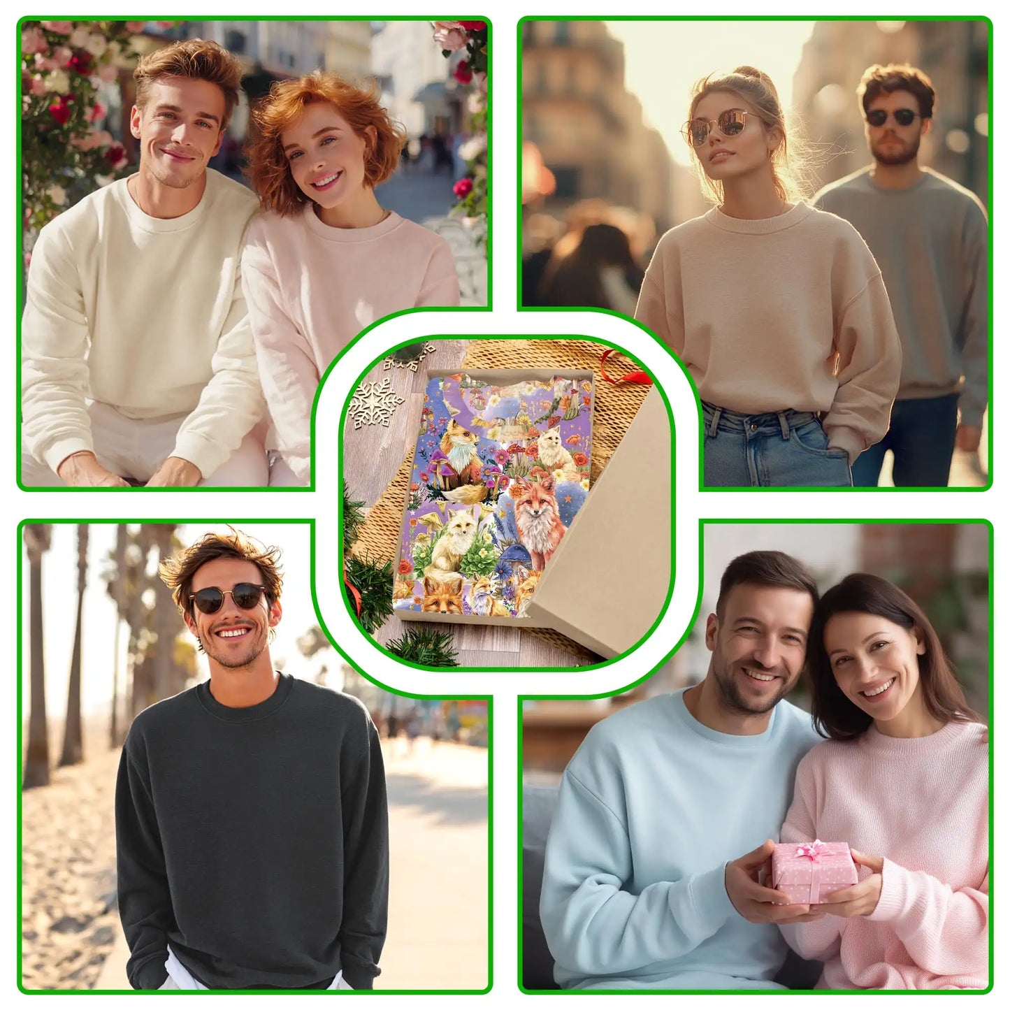 Fox Into Spring Sweatshirt, 3D All Over Print Floral Woodland Animal Crewneck Pullover for Men Women, Fox Lover Gift - Netecom