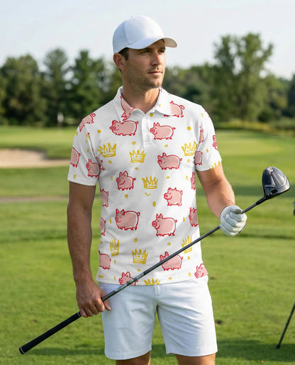 Royal Pig Polo Shirt – Cute Crown Animal Print | Netecom