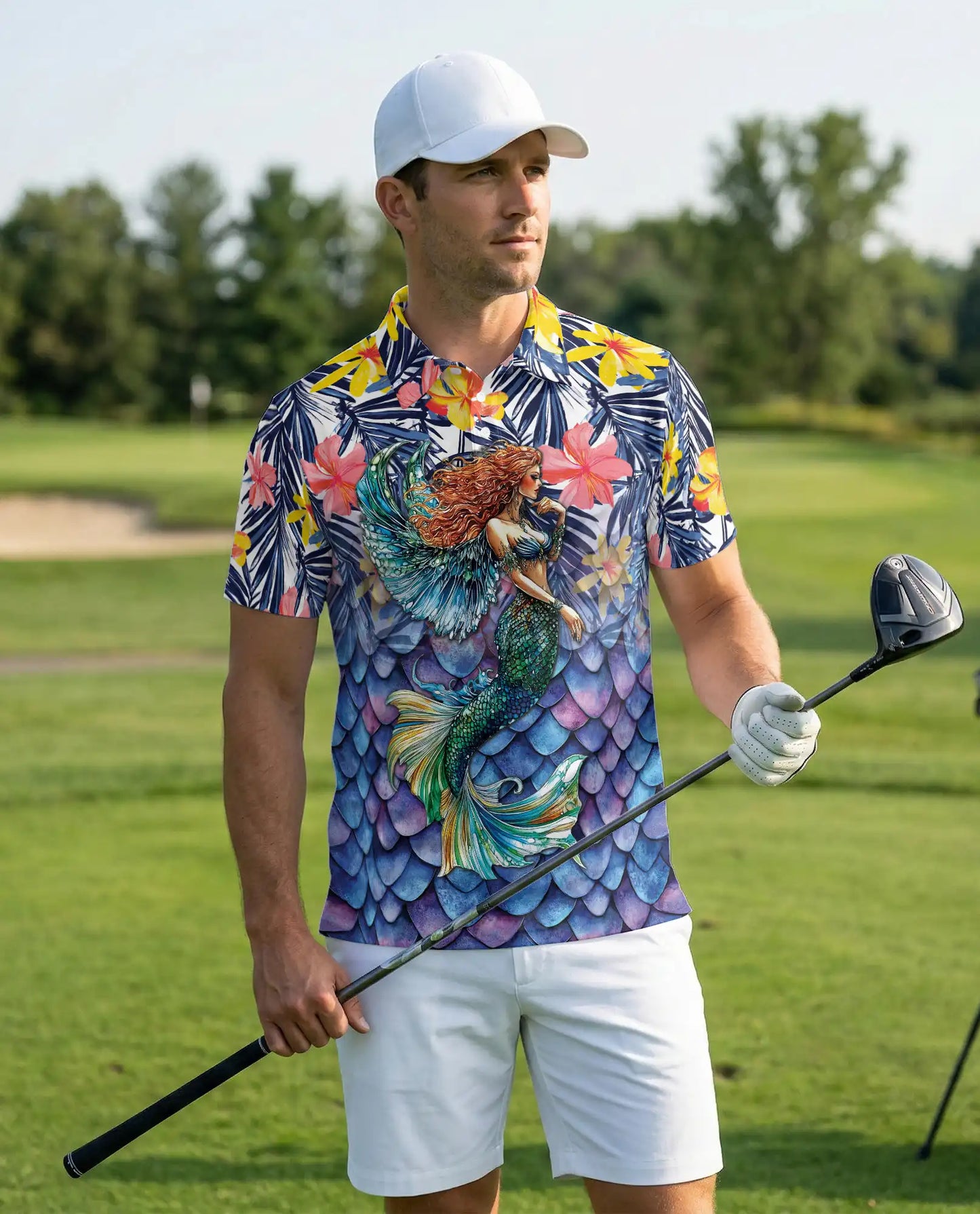 Mermaid Hawaiian Polo Shirt – Tropical Ocean Style | Netecom