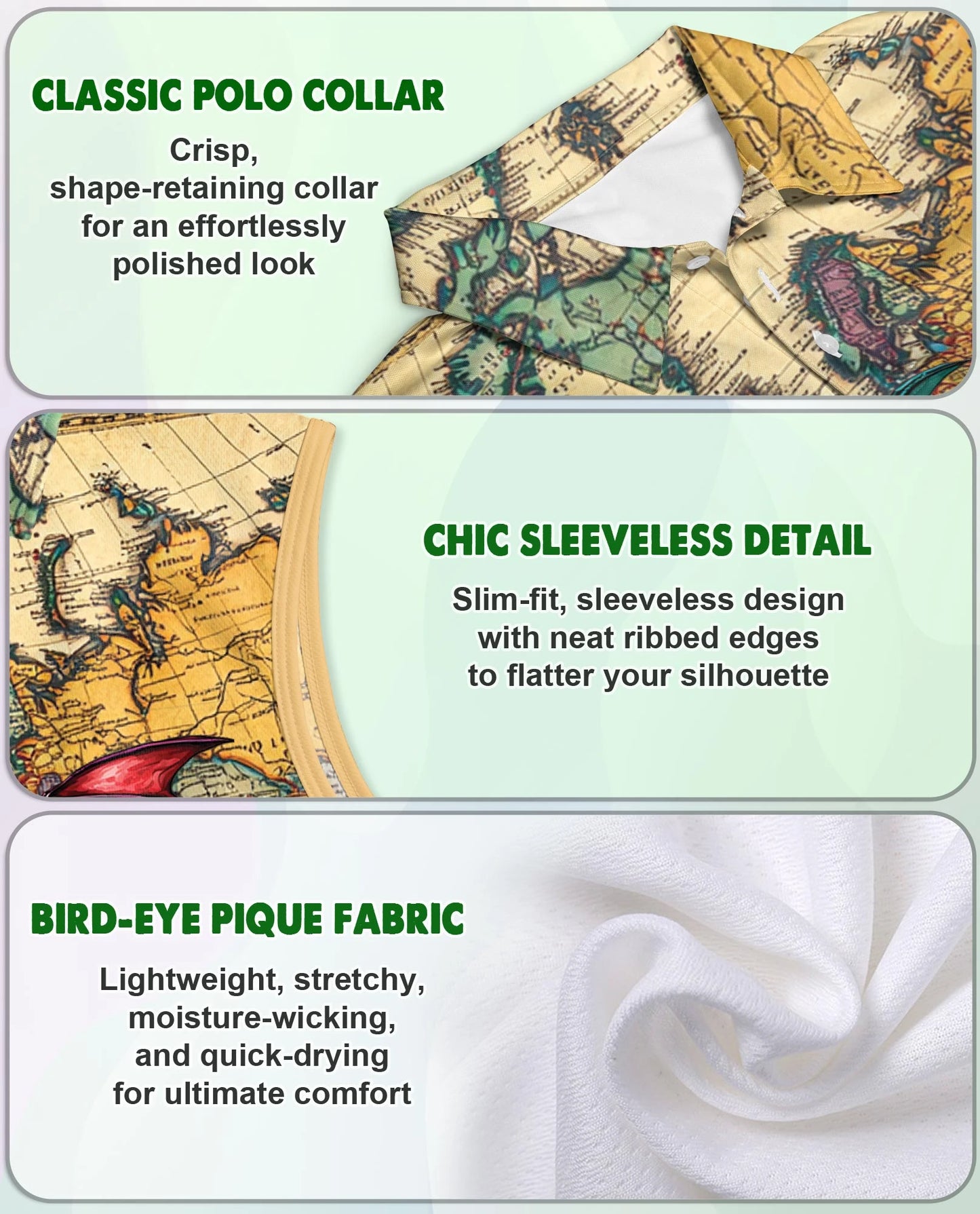 Books Dragon Sleeveless Polo Shirt for Women | Netecom