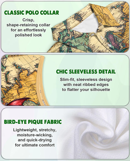 Books Dragon Sleeveless Polo Shirt for Women | Netecom