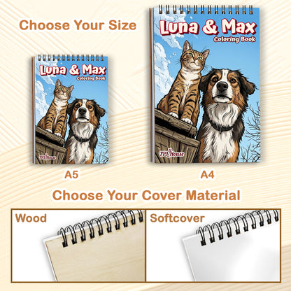 Personalized Pet Coloring Book for Adults – Custom Coloring Pages from Your Pet Photos , 12–48 Pages, Gift for Dog, Cat, and Animal Lovers, Premium Wooden Cover, Spiral Binding