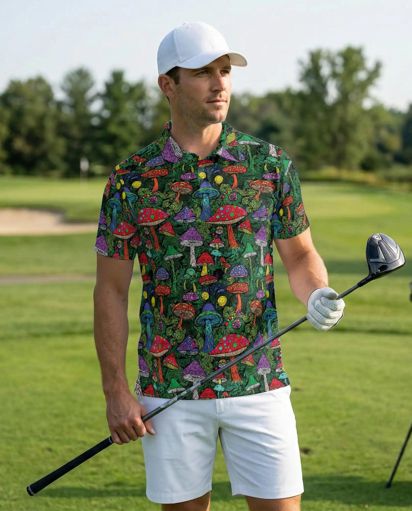 Psychedelic Mushroom 3D Polo Shirt for Men | Netecom
