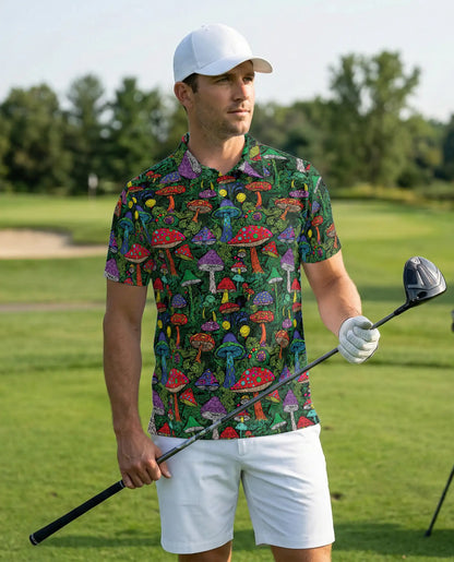 Psychedelic Mushroom 3D Polo Shirt for Men | Netecom