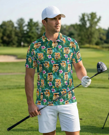 Funny Hamster Hawaiian Polo Shirt | Netecom