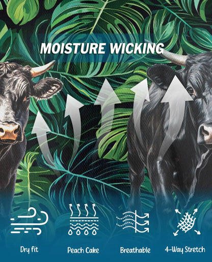 Black Angus Cattle Polo Shirt - Tropical Ranch Farm Style | Netecom