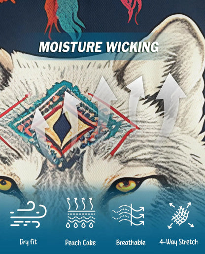 Boho Wolf Polo Shirt - Spirit Animal Nature Style | Netecom