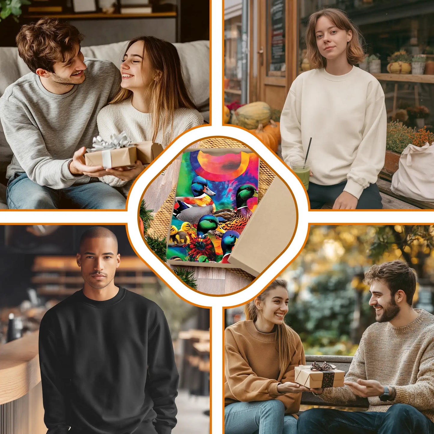 Colorful Duck Sweatshirt, 3D All Over Print Cute Bird Crewneck Pullover for Men Women, Duck Lover Gift - Netecom