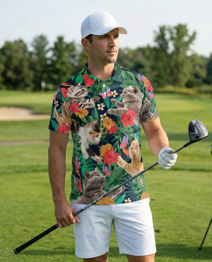 Kitten Hawaiian Polo Shirt for Men – Tropical Ocean Style | Netecom
