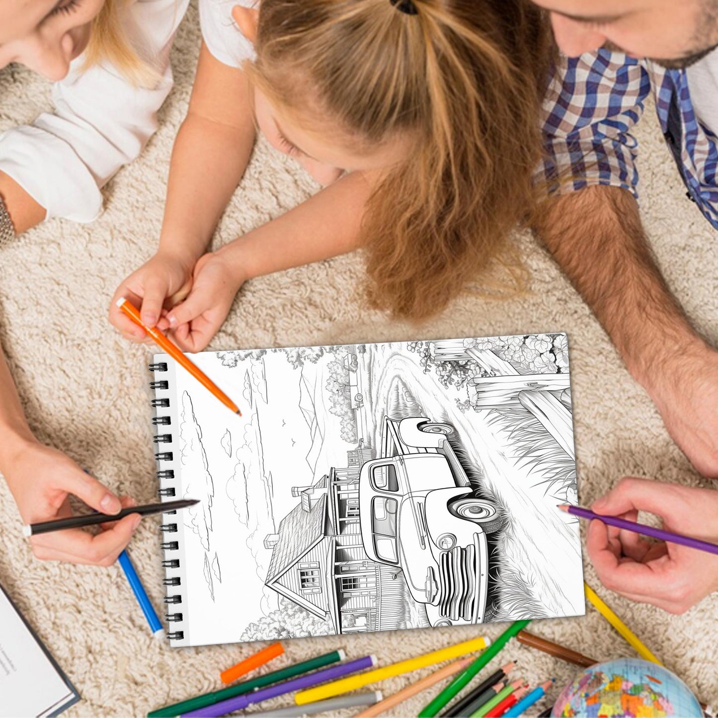 Countryside Scenes Spiral Bound Coloring Book, Picturesque Countryside Scenes for a Peaceful Art Adventure, Ideal for Those Seeking Rustic and Natural Beauty