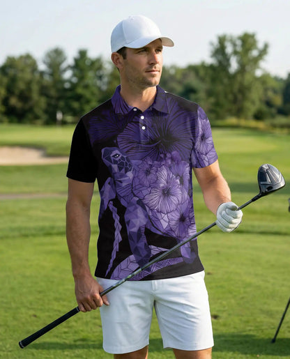 Sea Turtle Polo Shirt – Tropical Hibiscus Print | Netecom