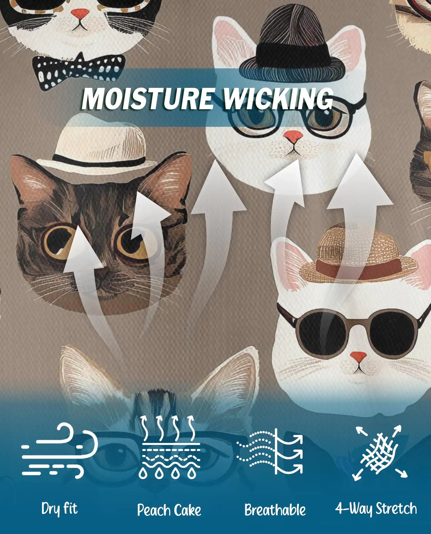Funny Hipster Cat Polo Shirt For Men- Print Cool Cats With Glasses | Netecom