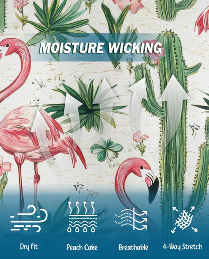 Pink Flamingo Cactus Polo Shirt - Tropical Desert Garden Style | Netecom