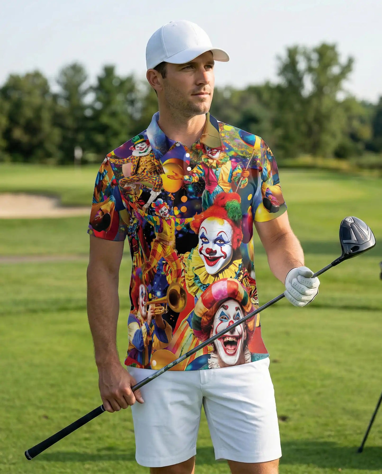 Clown Polo Shirt – Circus Carnival Print | Netecom