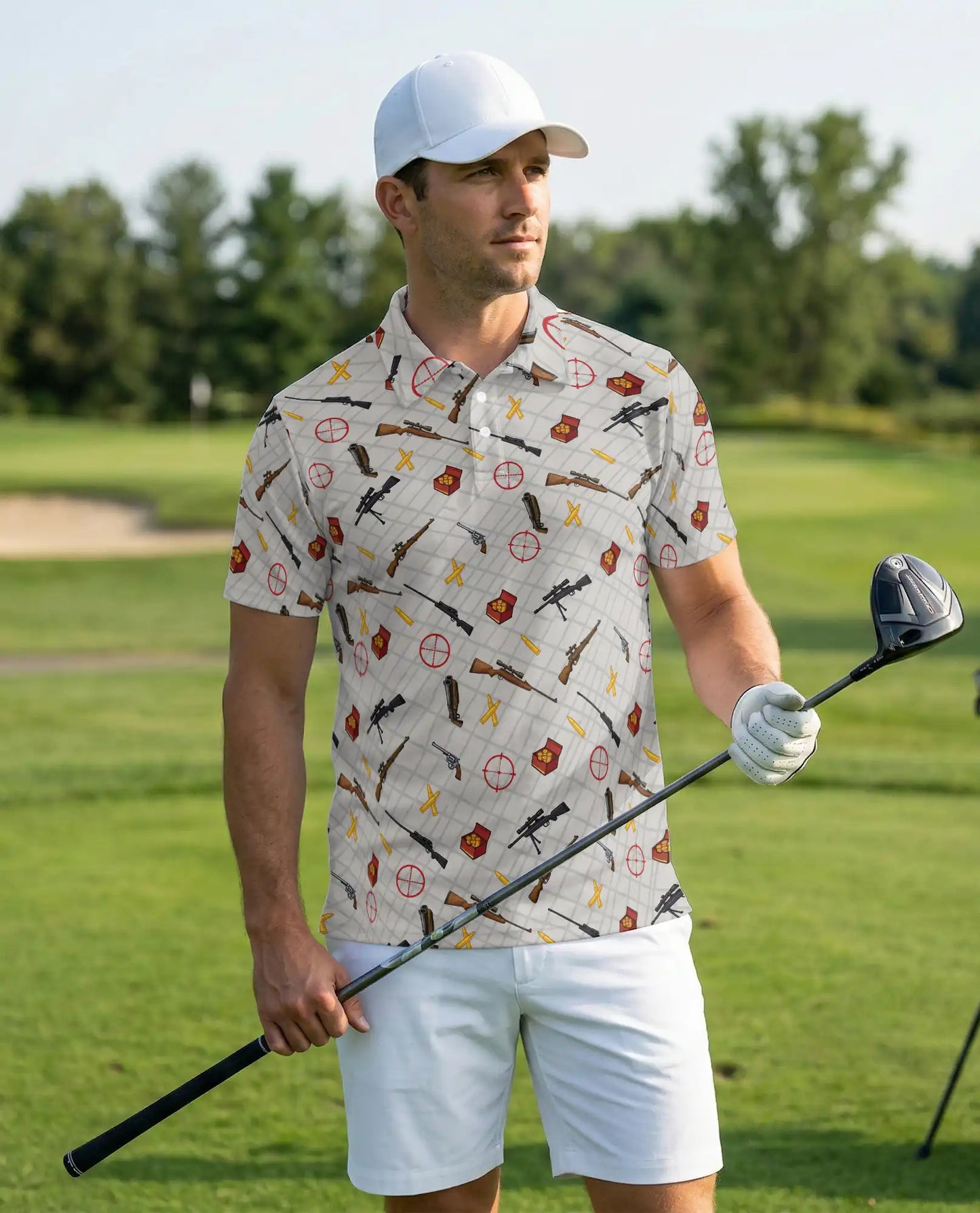 Hunting Shooting Sports Polo Shirt- Ammo Target Print | Netecom