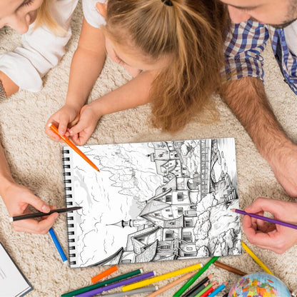 Village Charm Spiral Bound Coloring Book, Picturesque Village Scenes for a Relaxing Escape, Great for Those Seeking Quaint and Rustic Beauty