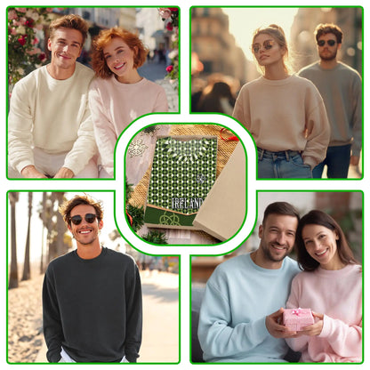St Patrick’s Day Ireland Sweatshirt, 3D All Over Print Irish Shamrock Crewneck Pullover for Men Women, Irish Pride Gift - Netecom
