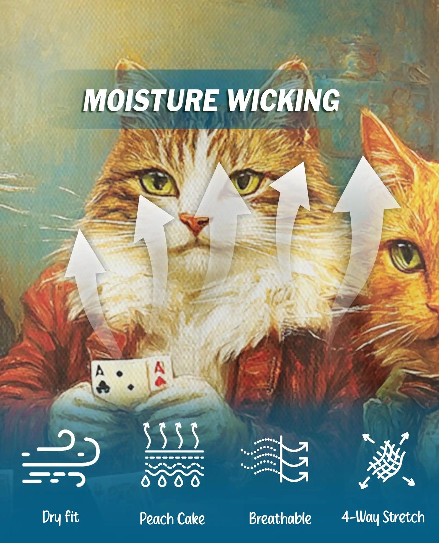 Vintage Cat Poker 3D Polo Shirt for Men – Funny Animal Card Game | Netecom