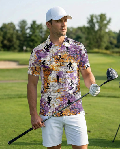 Surfing Map 3D Polo Shirt for Men | Netecom