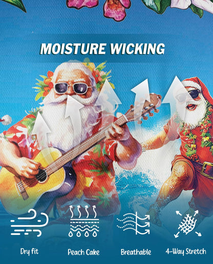 Funny Surfing Santa Polo Shirt for Men – Christmas Beach Style | Netecom