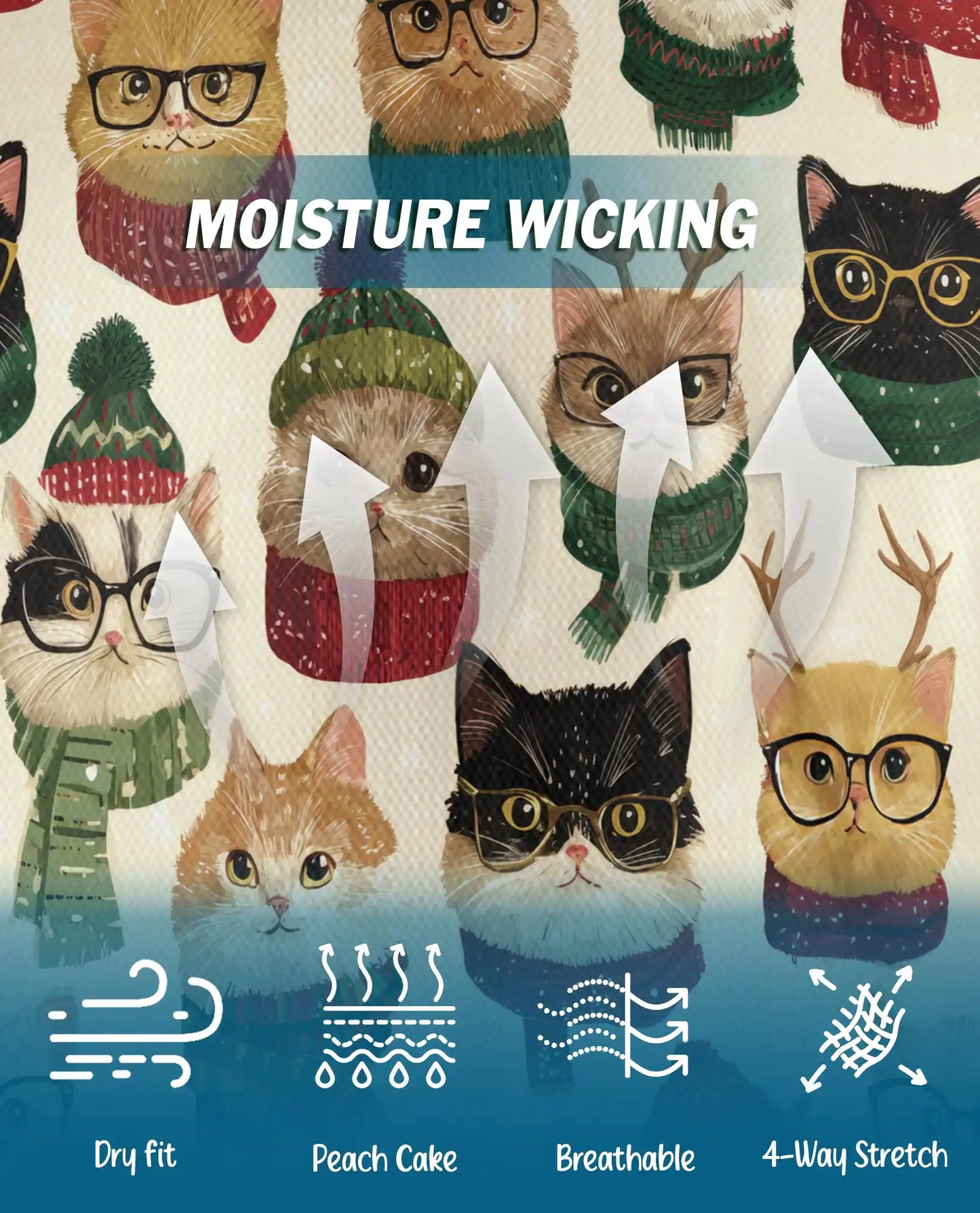 Christmas Cat Polo Shirt - Cozy Winter Kitty Style | Netecom