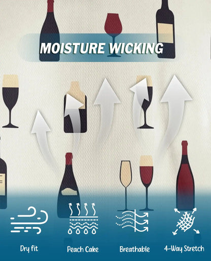 Wine Bottle Polo Shirt for Men - Wine Lover Pattern | Netecom