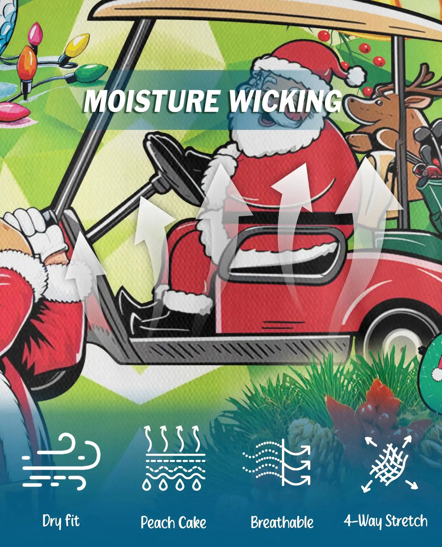 Funny Santa Golf 3D Polo Shirt for Men – Christmas Golfer Holiday Style | Netecom