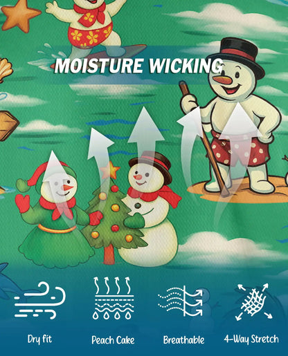 Tropical Snowman Christmas Polo Shirt - Beach Design | Netecom