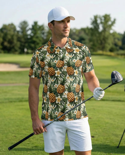 Pineapple Floral Polo Shirt – Tropical Summer Style | Netecom
