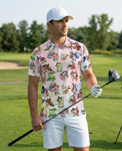 Western Horse Cowgirl 3D Polo Shirt for Men – Rustic Rodeo Country Style | Netecom