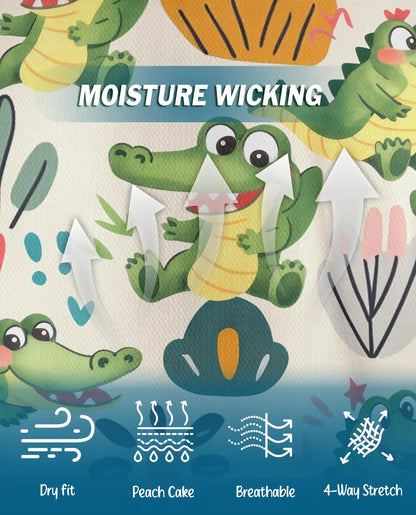 Cute Alligator Cartoon 3D Polo Shirt for Men | Netecom