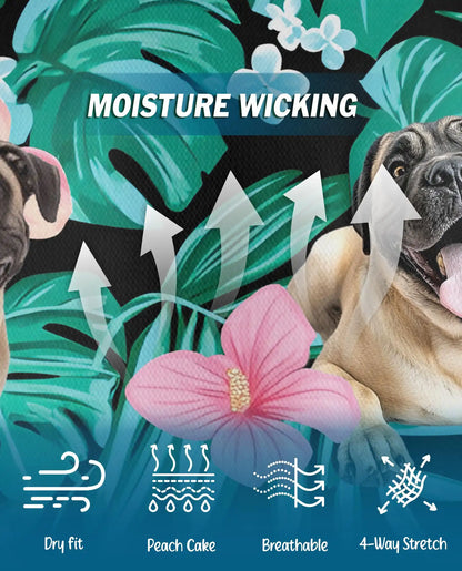 Pug Tropical Polo Shirt - Hawaiian Dog Lover Floral Design | Netecom