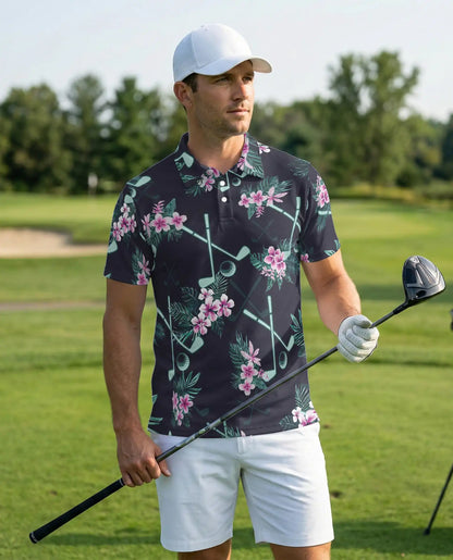 Golf Tropical Polo Shirt – Floral Fairway Print | Netecom