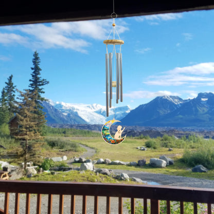 Netecom Beagle Dog Wind Chimes Memorial, Personalized Pet Memorial Wind Chimes for Dog Suncatcher, Dog Loss Memorial Ornament, Loss of Pet Sympathy Gift, Remembrance Windchime Outside Garden Decor