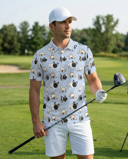 French Bulldog Pattern Polo Shirt | Netecom