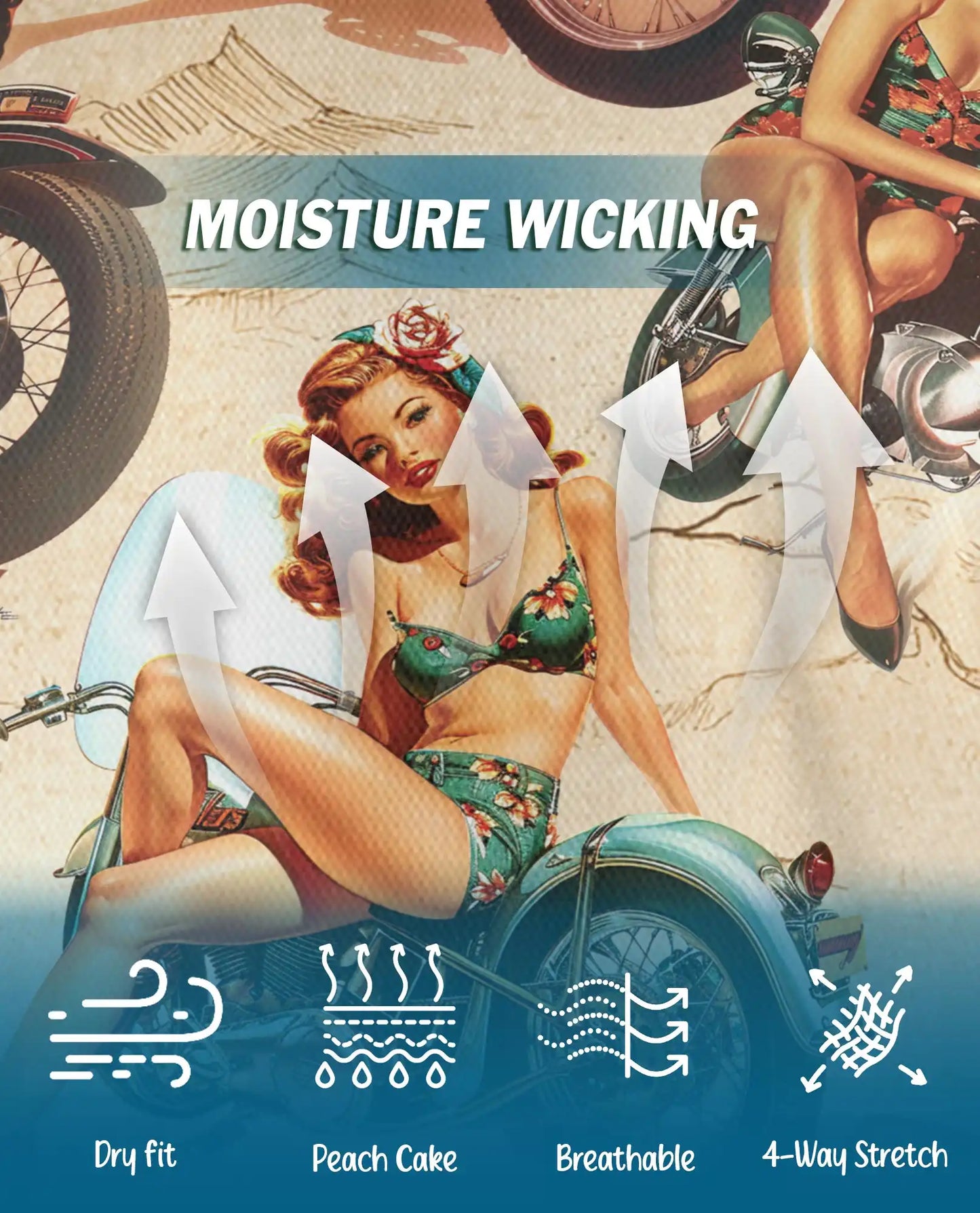 Vintage Pin Up Motorcycle Polo Shirt - Retro Biker Style | Netecom